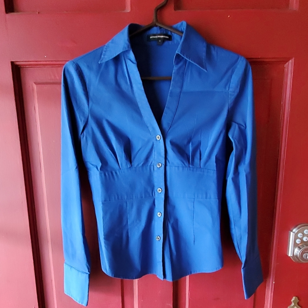 Vibrant Blue button down shirt